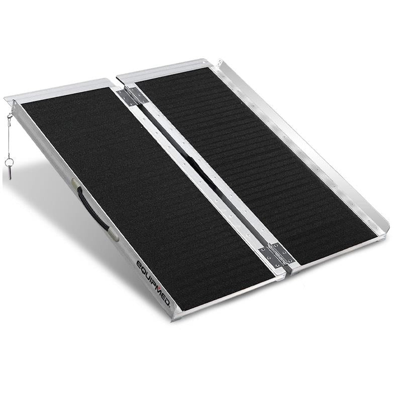 Equipmed 91cm Portable Folding Aluminium Access Ramp - Black