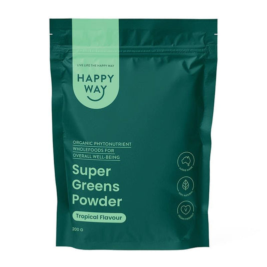Happy Way Super Greens Powder 200g - Natural Energy Booster