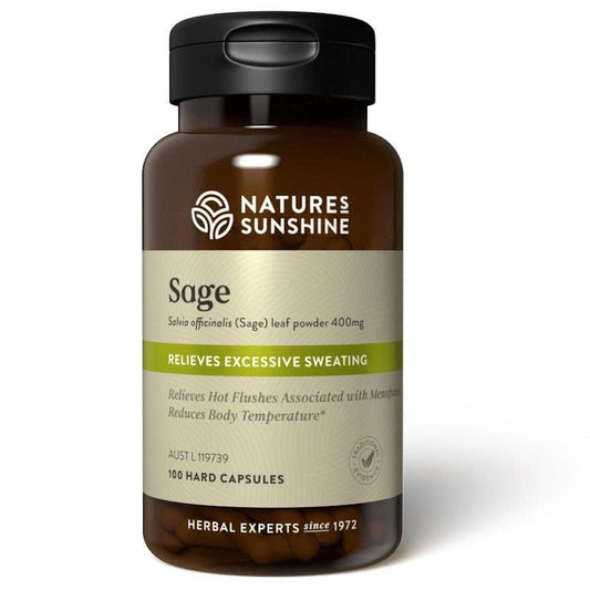 Nature's Sunshine Sage - 100 Capsules for Menopausal Relief