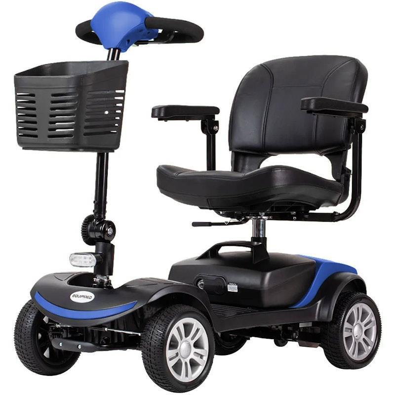 Equipmed Freeroam+ Mid-Sized Foldable Electric Lithium Mobility Scooter - Blue