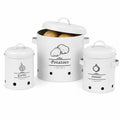 Clevinger 3 pcs Galvanised Iron Fruit Vegetable Storage Tins Bundle - Durable & Stylish