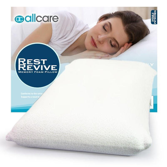 AllCare Rest & Revive Memory Foam Pillow - Firm Medium Support - Auzzistore