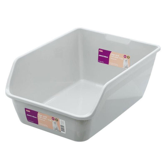 Paws & Claws High Wall Cat Litter Tray - Grey (1pc)