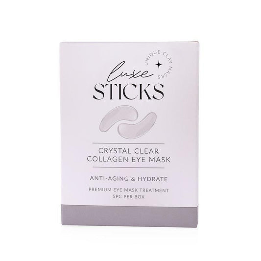 LuxeSticks Crystal Clear Collagen Eye Mask - 5PC Pack for Anti-Aging & Hydration