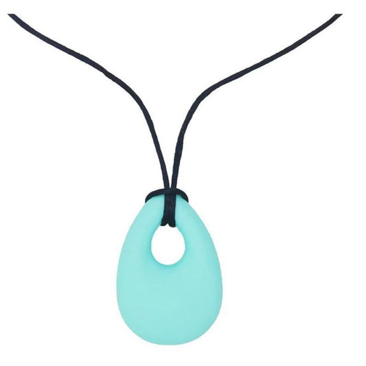 Sensory Safari Tear Drop Necklace - Light Teal Green
