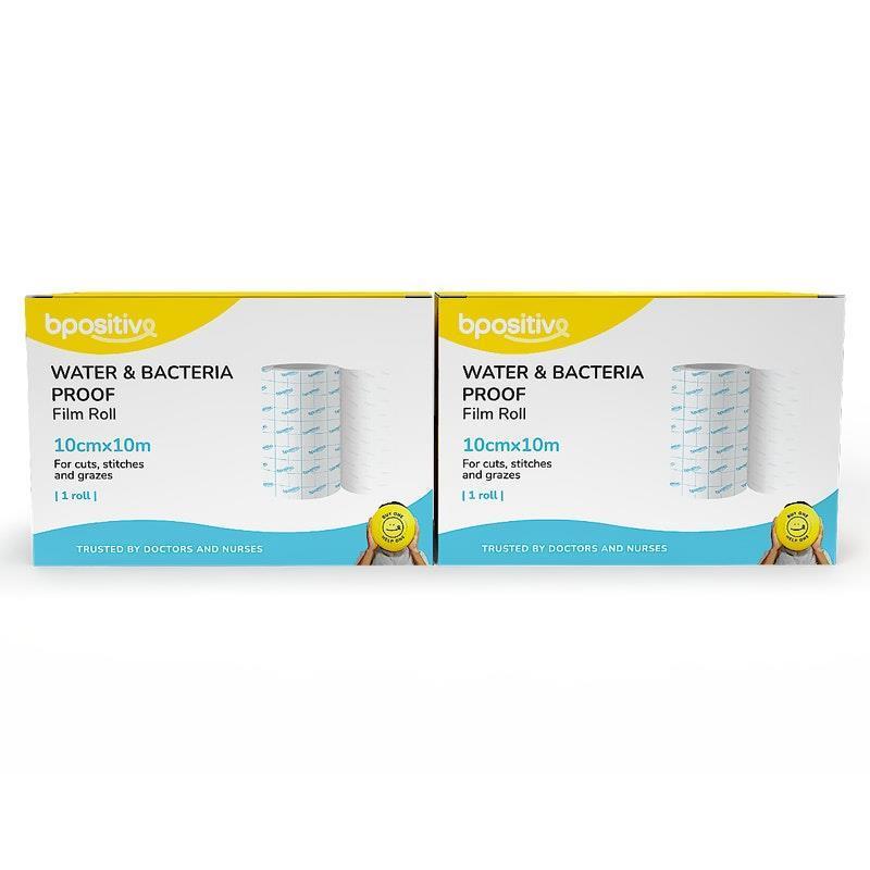 bpositive Waterproof & Bacteria-Resistant Roll - 10cm x 10m (2 Pack)