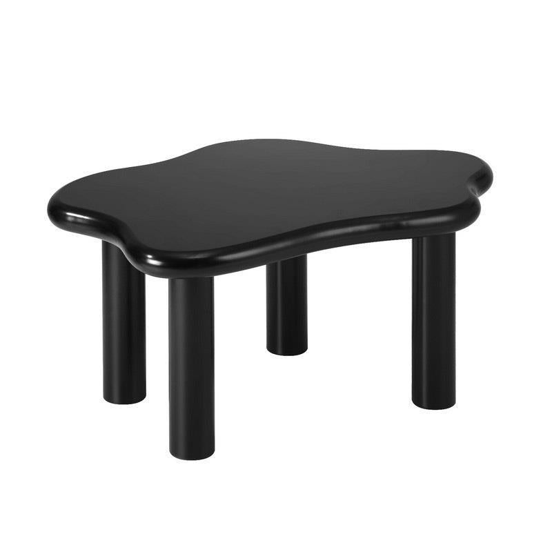 Oikiture Irregular Black Coffee Table - Unique Sofa & Cafe Desk