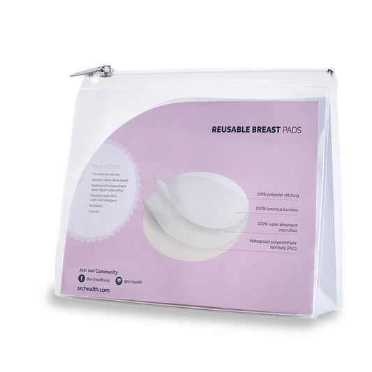 SRC Reusable Bamboo Breast Pads - 8 Pack - Eco-Friendly Nursing Essential