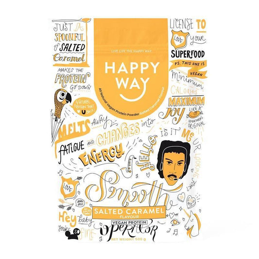 Happy Way Smooth Operator Salted Caramel Vegan Protein Powder 500g - Delicious Nutrient Boost-Auzzi Store