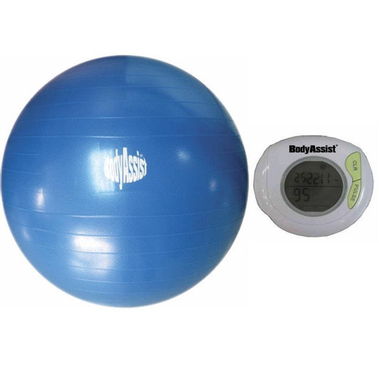 BodyAssist Fitness Ball & Pedometer Starter Bundle - Blue 65cm-Auzzi Store