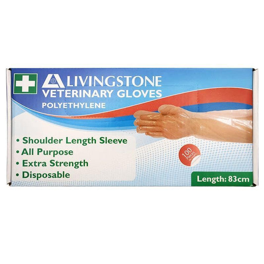 Livingstone Clear Orange Veterinary Gloves - 100 Count-Auzzi Store