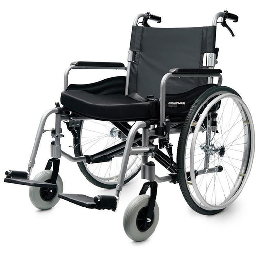 Equipmed Comfortline Extra-Wide Folding Wheelchair - Black