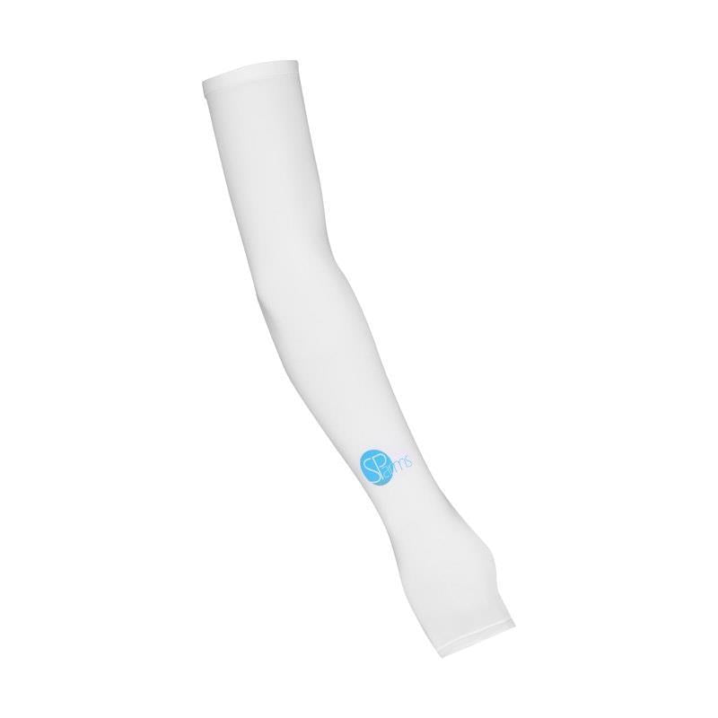 SParms UPF50+ Sun Protection Arm Sleeves with Thumbhole (White) - Medium