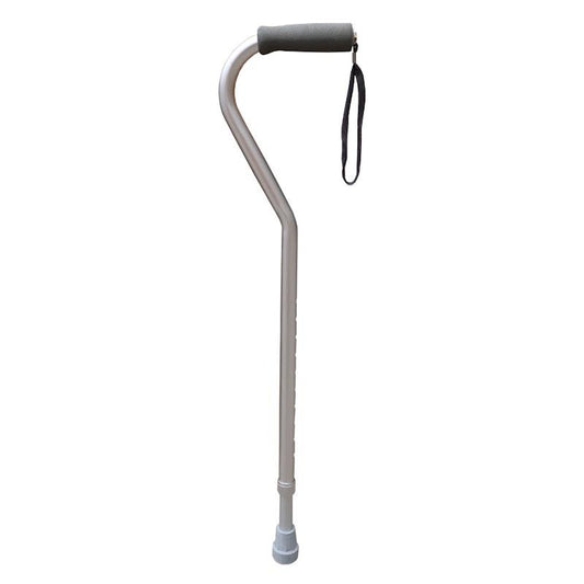 Livingstone Adjustable Swan Neck Walking Stick - Aluminium, 78-100 cm, Silver