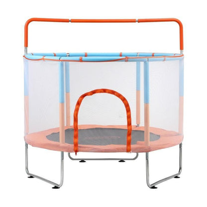 Mazam 60 Inch Kids Trampoline with Enclosure Safety Net and Horizontal Bar - Orange-Auzzi Store