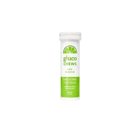 Glucology Fast Acting Glucochews - Lime Flavor (4 Tubes, 10 Chews Each)