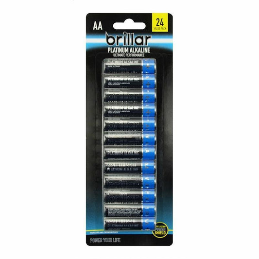Brillar AA Platinum Alkaline Batteries 2 x 24 Pack - Long-Lasting Power