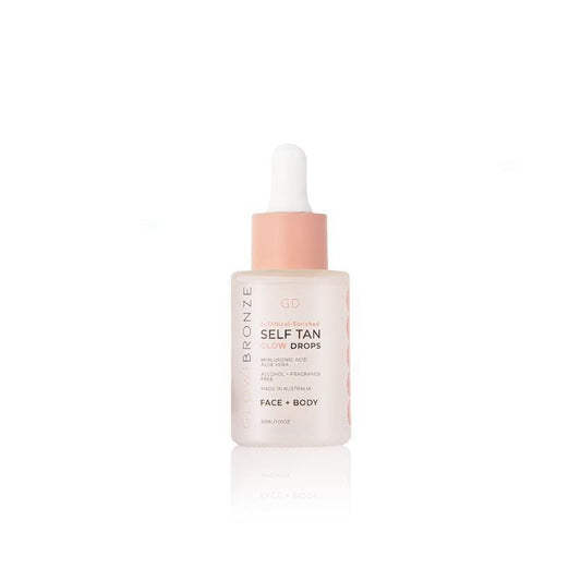 GlowBronze Self Tan Face & Body 'GLOW' Drops 30ml - Customizable Tanning