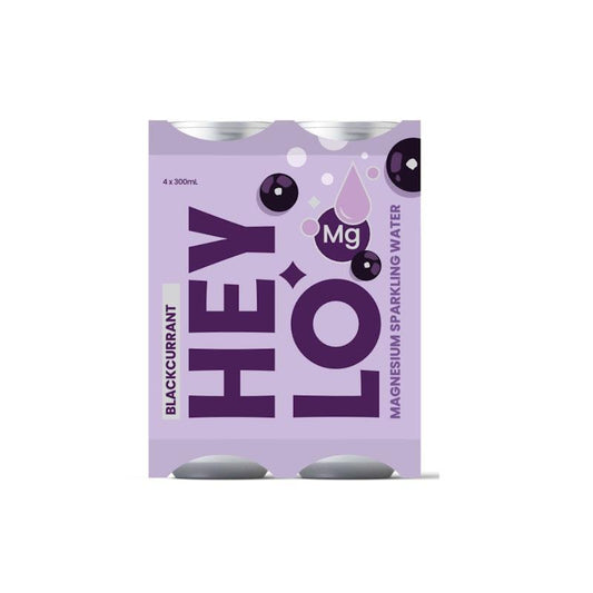 Heylo Magnesium Sparkling Water - Focus - Blackcurrant 4x300ml - Refreshing Magnesium Infusion - Auzzistore