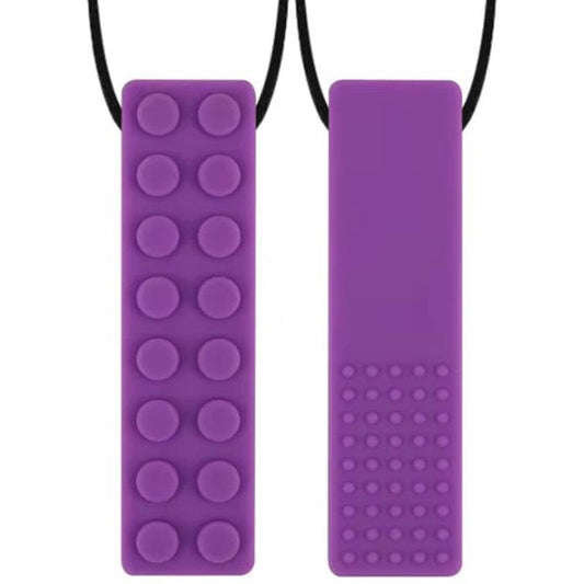 Sensory Safari Purple Block Necklace - Oral Fidget for Focus