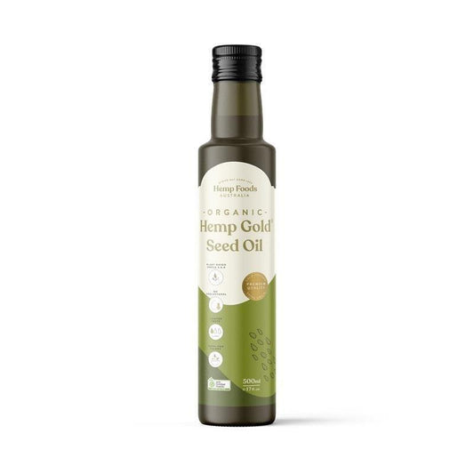 Hemp Foods Australia Organic Hemp Gold Seed Oil 500ml - Essential Omega Source