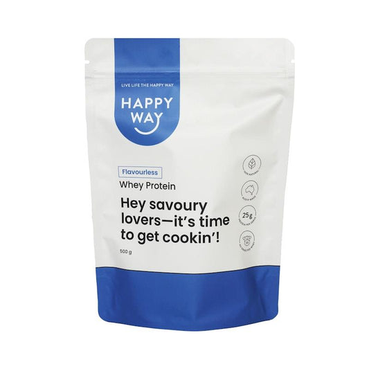 Happy Way Flavourless Whey Protein Powder 500g - Natural Muscle Strength Booster