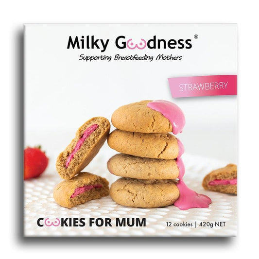 Milky Goodness Strawberry Lactation Cookies - 12 Pack - Auzzistore