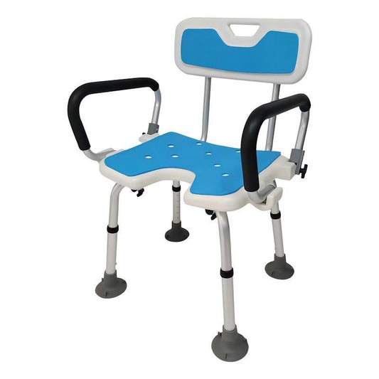 Orthonica Shower Chair - Blue with Adjustable Armrests - Auzzistore
