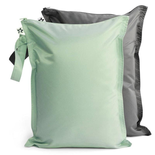 Tiny Twinkle Mess Proof Wet Bag - 2 Pack (Sage & Charcoal)