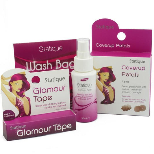 Allendale Statique Fashion Pack - 50ml Antistatic Spray, Glam Tape & More