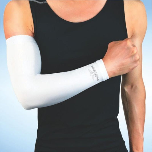 BodyAssist Compression Arm Sleeve White MEDIUM (2 PACK) - Optimal Support for Active Lifestyles - Auzzistore