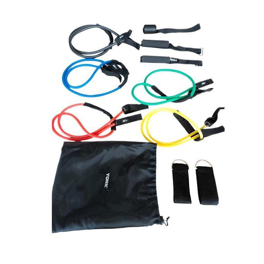 York 11pc Resistance Tube Set - Ultimate Muscle Strength & Toning