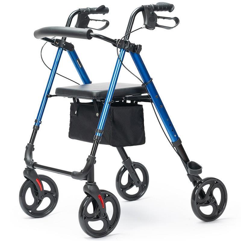 Equipmed 4 Wheel Lightweight Rollator Walker - Blue
