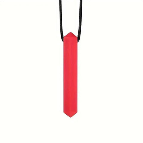 Sensory Safari Crystal Red Sensory Necklace - Oral Fidget for Focus and Calm - Auzzistore
