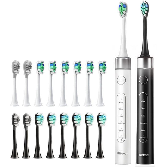 Bitvae S2 Electric Toothbrush Duo Pack - 1x Black & 1x White