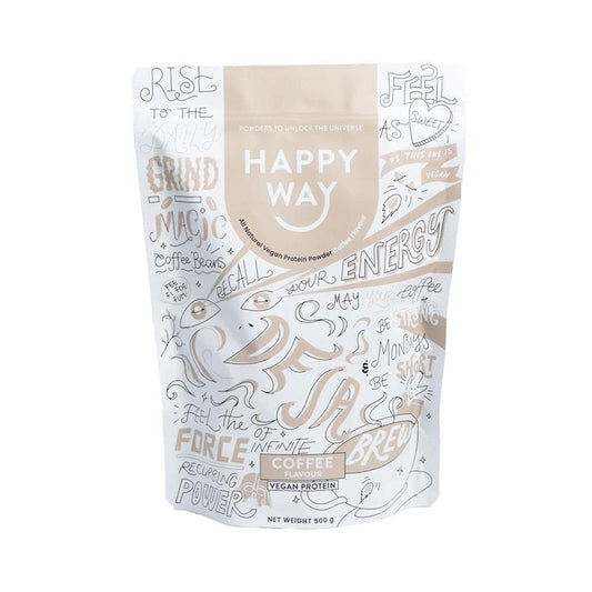 Happy Way Deja Brew Coffee Vegan Protein Powder 500g - Energizing Coffee Protein Blend