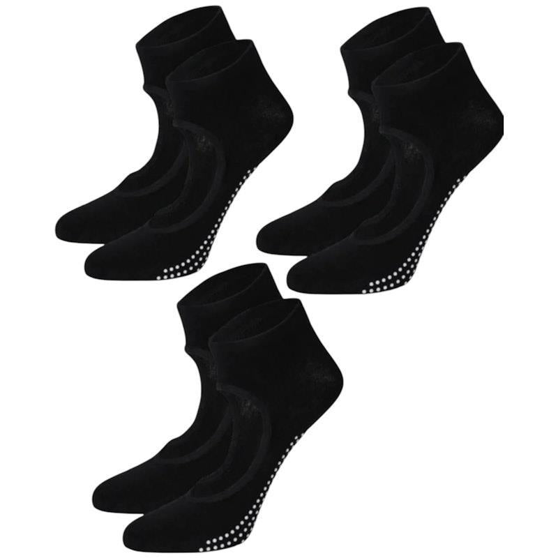 High Heel Jungle Peek Full Grip Pilates/Yoga Sock Black Bundle - 3 Pack-Auzzi Store