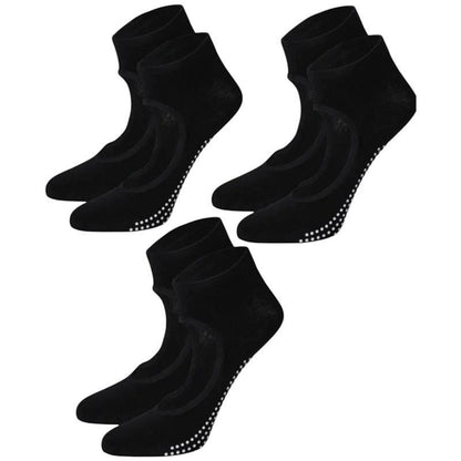 High Heel Jungle Peek Full Grip Pilates/Yoga Sock Black Bundle - 3 Pack-Auzzi Store