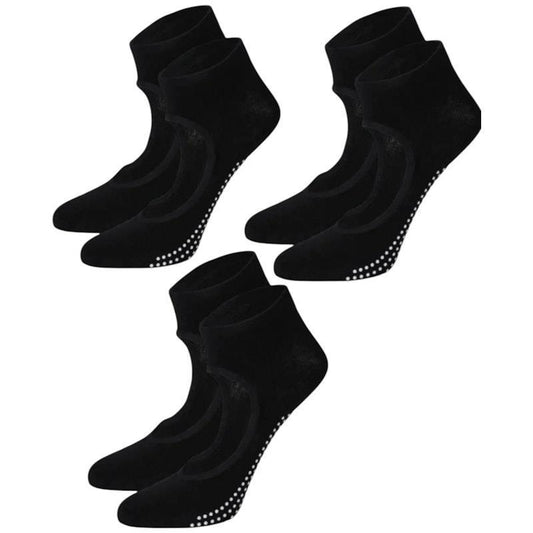 High Heel Jungle Peek Full Grip Pilates/Yoga Sock Black Bundle - 3 Pack-Auzzi Store