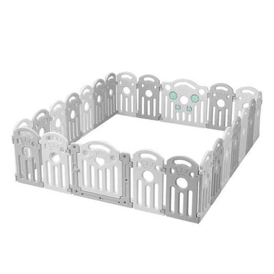 BoPeep Kids Playpen - 24 Panel Baby Safety Gate & Toddler Fence in Grey