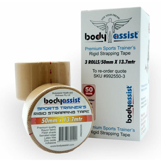 BodyAssist Rigid Strapping Tape - Knee 5.0cm x 13.7m (3 Rolls)
