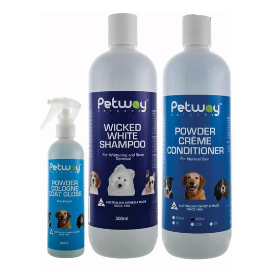 Petway Bright White Dog Grooming Pack Bundle - For a Pristine Coat