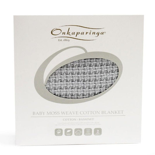 Onkaparinga Baby Moss Weave Cotton Blanket - 80x120cm - Silver - 1pc