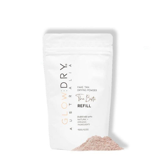 GlowDry Fake Tan Drying Powder 'Bestie' eco-REFILL 150g - Sustainable Radiance