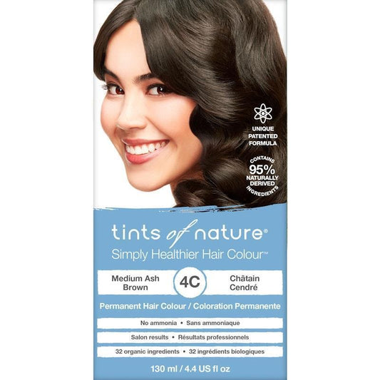 Tints of Nature 4C Medium Ash Brown Permanent Hair Dye - 130ml