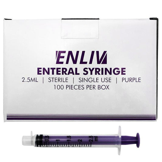 Enliv Sterile Enteral Syringe 2.5mL - 100 Count-Auzzi Store