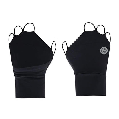 SParms UPF50+ Palmless Sun Protection Gloves (Black) - Medium