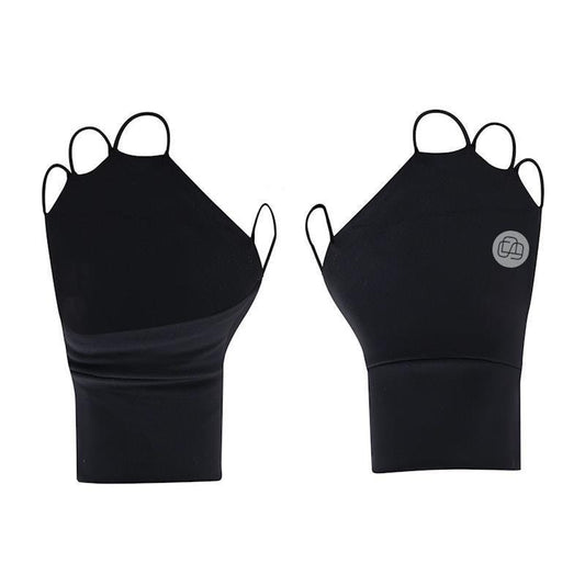 SParms UPF50+ Palmless Sun Protection Gloves (Black) - Medium