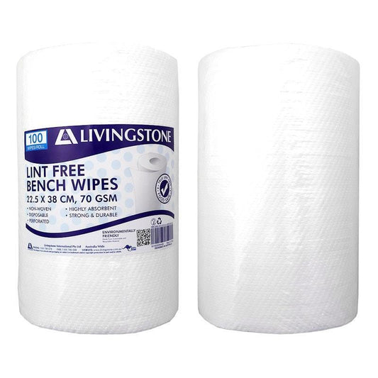 Livingstone Heavy Duty Bench Wipe and Hand Towel - 22.5 x 38cm, 100 Sheets/Roll-Auzzi Store