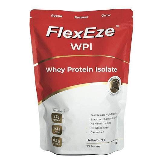 FlexEze Whey Protein Isolate Unflavoured 1kg - Auzzistore
